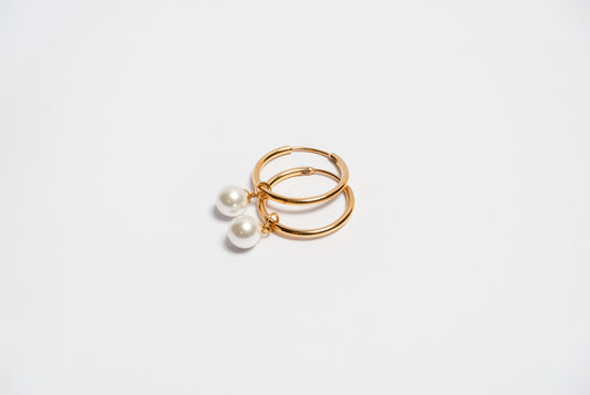 Alba Pearl Drop Big Hoops